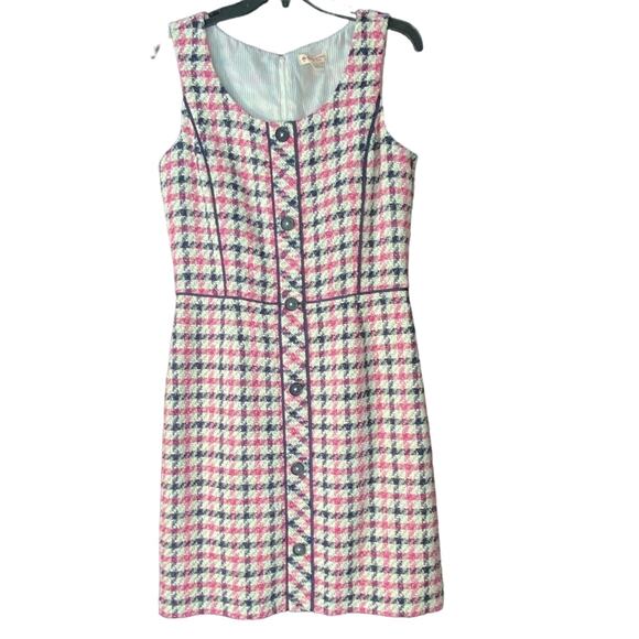 Brooks Brothers Dresses & Skirts - Brooks Brothers Red Fleece Sleeveless Lined Sheath Dress Navy Pink Womens 8